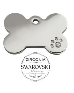 Hundemarke exklusiver Knochen - mit Swarovski Zirconia