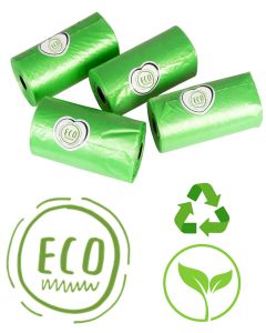 Biologisch abbaubare ECO-Kotbeutel 4 Rollen mit je 20 Stück