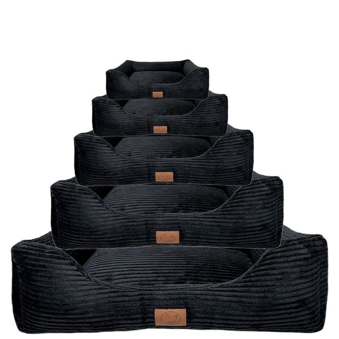 elropet Hundebett San Marino aus Kuschelcord - orthopdisch- Schwarz