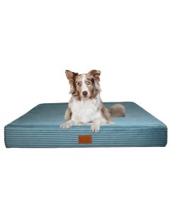 elropet® HundeMATTE San Marino aus Kuschelcord - orthopädisch- Azurblau