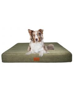 elropet® HundeMATTE San Marino aus Kuschelcord - orthopädisch- Olive