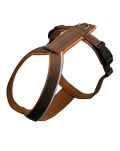Brustgeschirr Outdoor mit Reflektionsstreifen Mini - XXL 8 verschiedene Größen Braun-Cognac