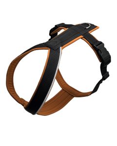 Brustgeschirr Outdoor mit Reflektionsstreifen Mini - XXL 8 verschiedene Größen Schwarz-Cognac