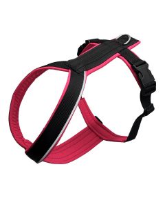 Brustgeschirr Outdoor mit Reflektionsstreifen Mini - XXL 8 verschiedene Größen Schwarz-Pink