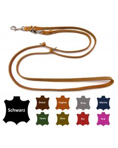 Hundeleine Fettleder verstellbar kleine / große Hunde 2m / 2,40m / 2,80m / 3,50m / 5m