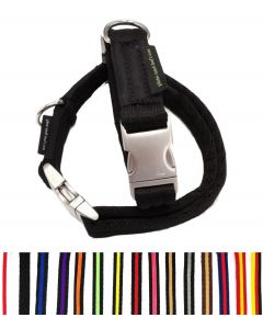SuperSoft Halsband verstellbar mit Klickverschluss Silber für mittlere und große Hunde M/L