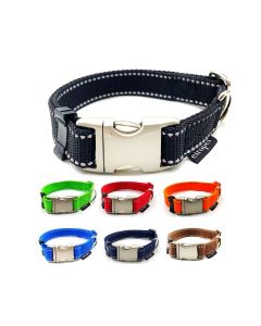 Hundehalsband reflektierend für kleine / mittlere / große Hunde verstellbar S - L / Breite 20mm oder 25mm