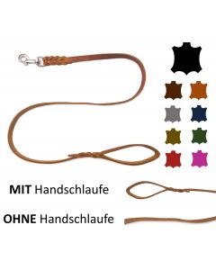 Hundeleine Fettleder kleine Hunde / große Hunde MIT / OHNE Handschlaufe handgeflochten