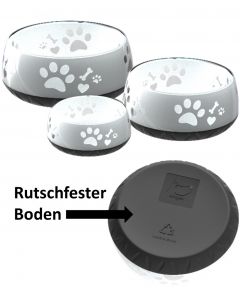 Hundenapf elropet® Grau für kleine, mittlere & große Hunde mit rutschfester Unterseite