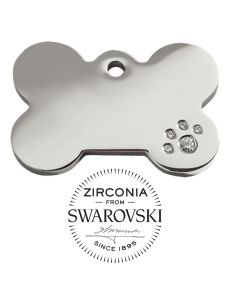 Hundemarke exklusiver Knochen - mit Swarovski® Zirconia