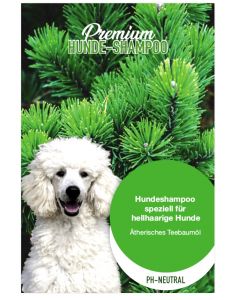 Hundeshampoo Premium pH neutral Speziell für weiße und helle Hunde Teebaumöl Sheabutter 300ml