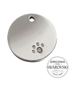 Hundemarke rund exklusiv mit Swarovski® Zirconia