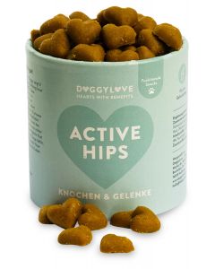 DoggyLove Active HIPS – Gelenk- & Knochenschutz, Premium Hundeleckerli, Hundesnacks Gesundheit, Kurkuma und MSM, Omega 3 – Ergänzungsfuttermittel, natürliche Zutaten