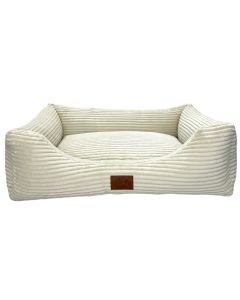 elropet® Hundebett San Marino aus Kuschelcord - orthopädisch- Cremeweiß