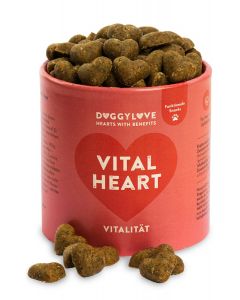 DoggyLove Vital Heart – Vitalität, für aktive Hunde, unterstützt die Vitalität und die Herzfunktion, für Herz und Gefäßpflege, Power-Snack, Premium Hundeleckerli, Hundesnacks Gesundheit, Ergänzungsfuttermittel, natürliche Zutaten, Glutenfrei 