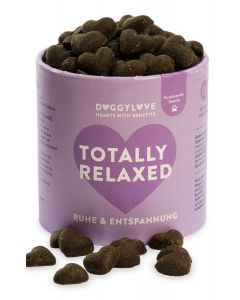 DoggyLove Totally Relaxed – Ruhe & Beruhigung, Premium Hundeleckerli, Hundesnacks Gesundheit, Entspannung & Anti-Stress, Baldrian & Lavendel Ergänzungsfuttermittel, natürliche Zutaten